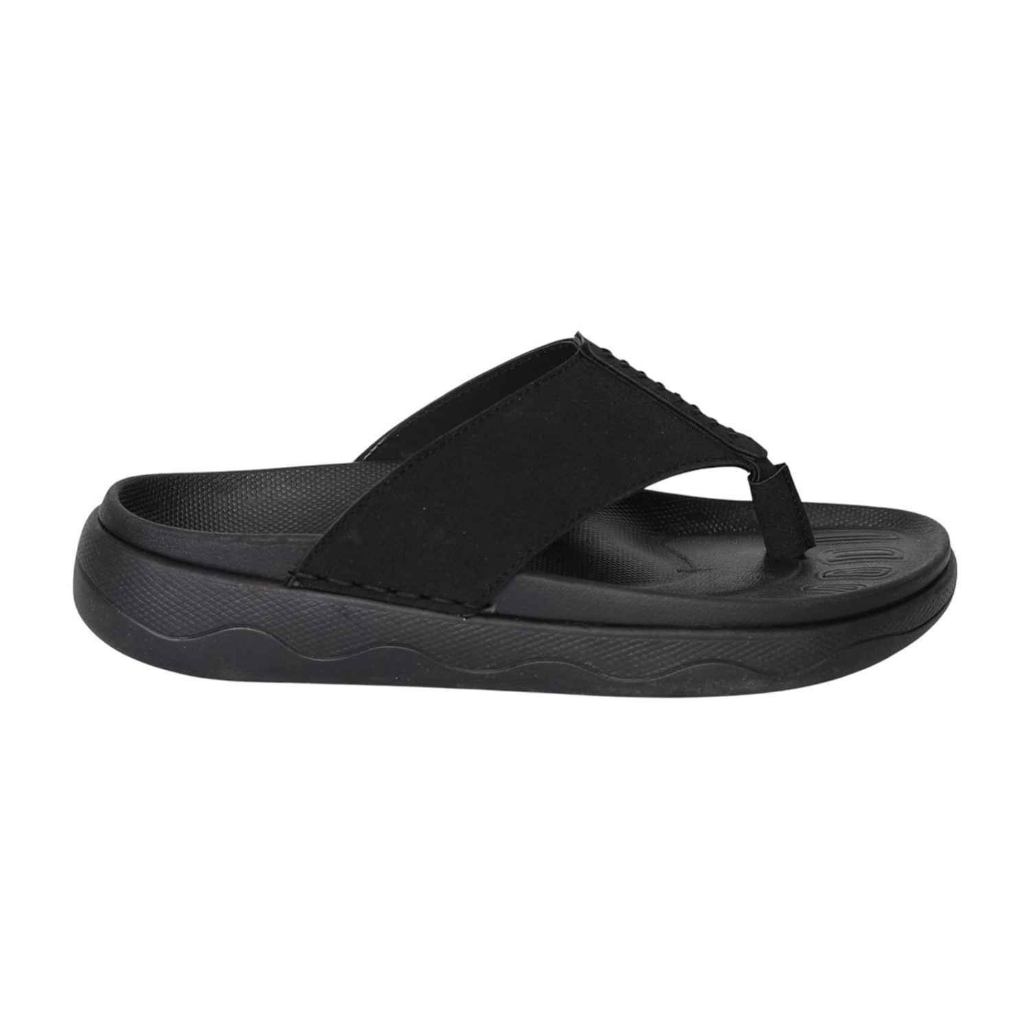 Men's Black Comfort Thong Flip-Flops