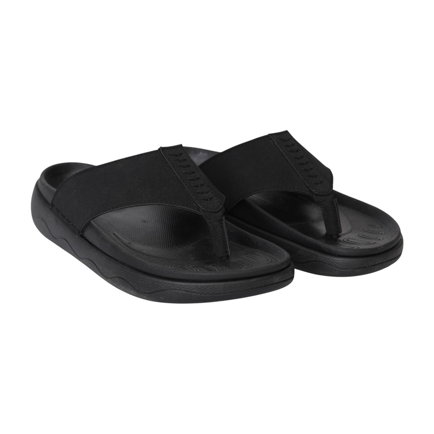 Men's Black Comfort Thong Flip-Flops
