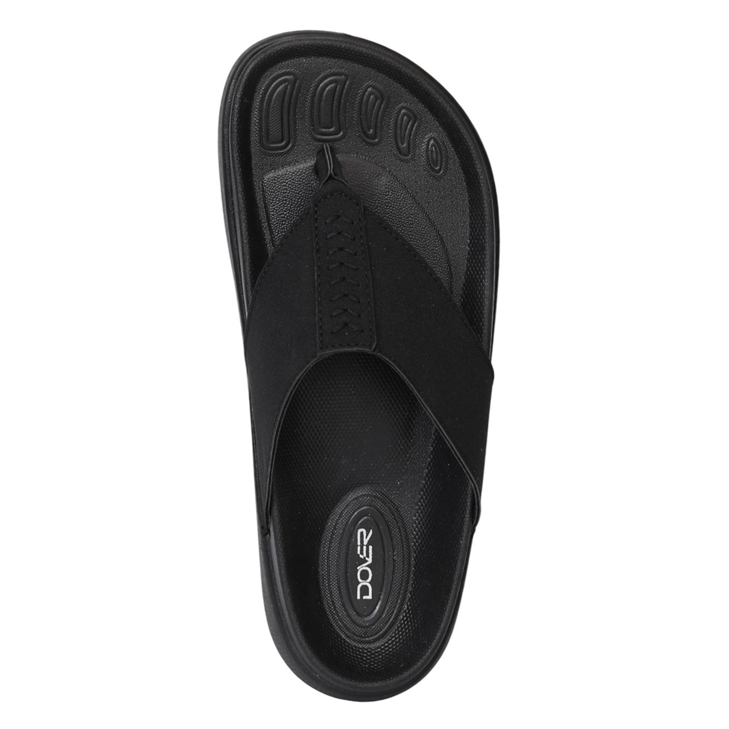 Men's Black Comfort Thong Flip-Flops