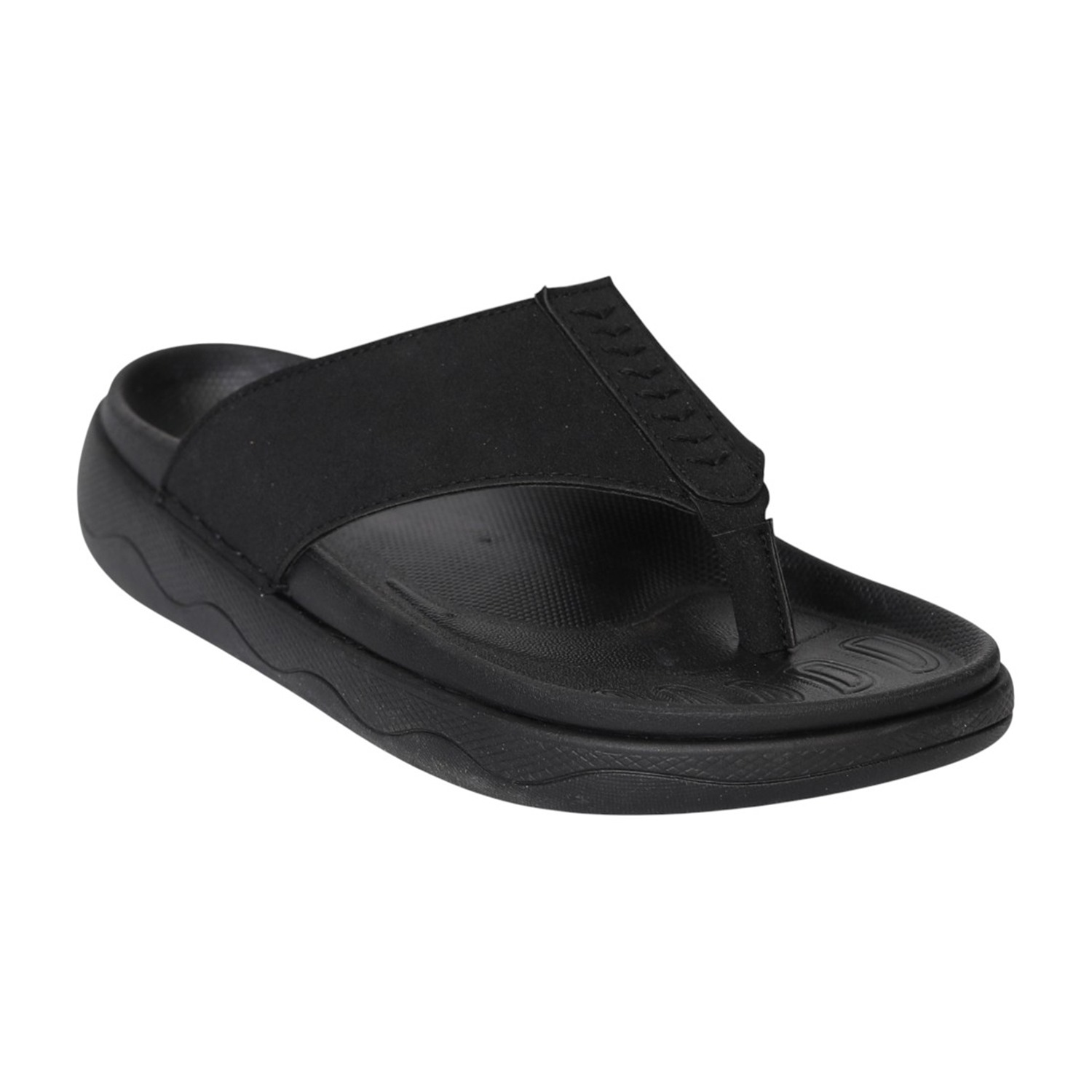 Men's Black Comfort Thong Flip-Flops
