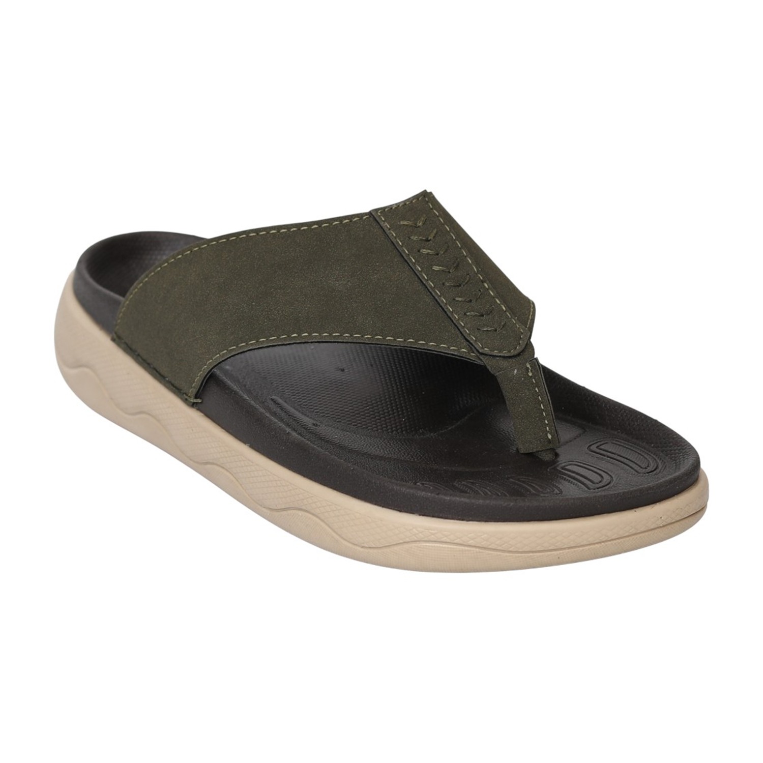 Men's Olive Comfort Thong Flip-Flops