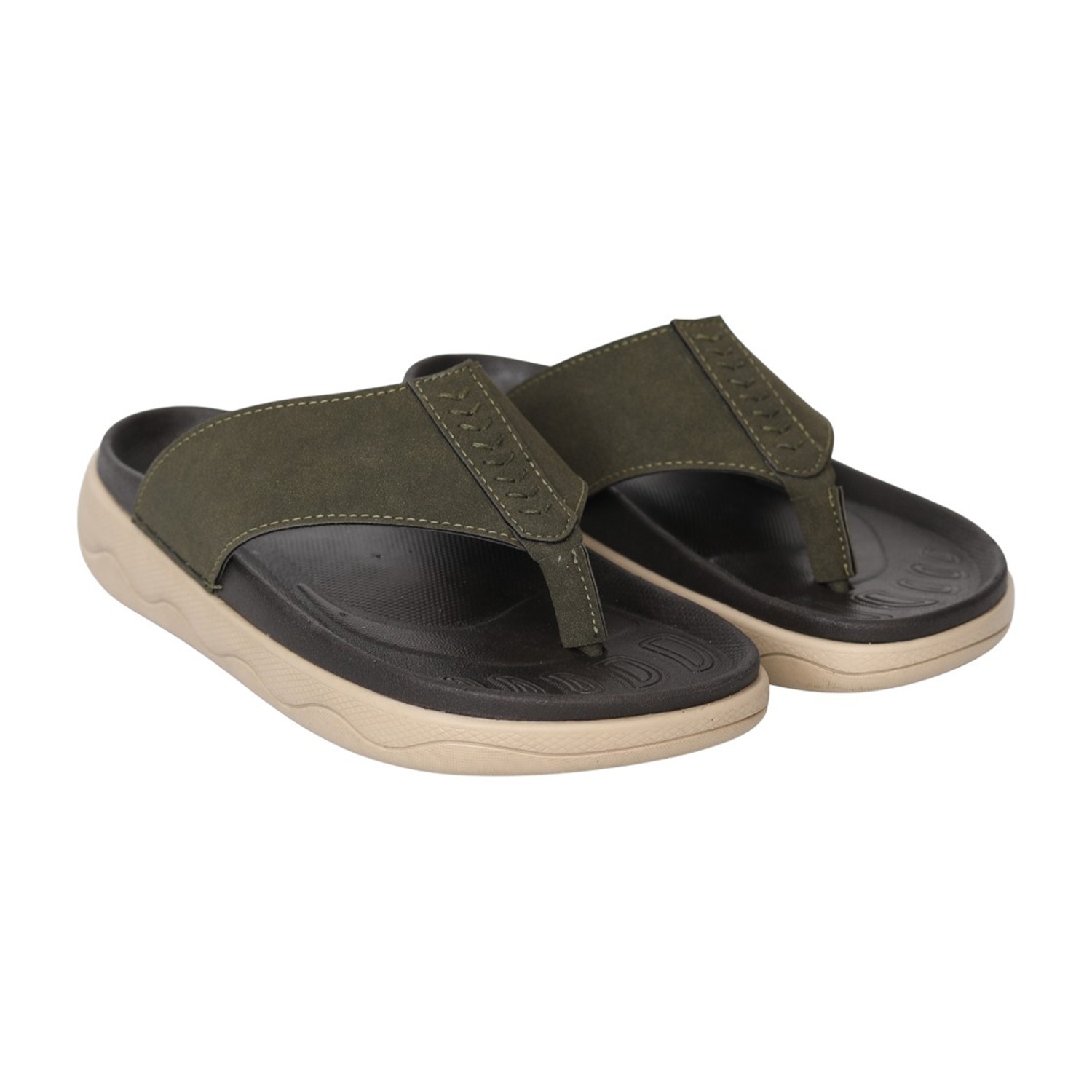 Men's Olive Comfort Thong Flip-Flops