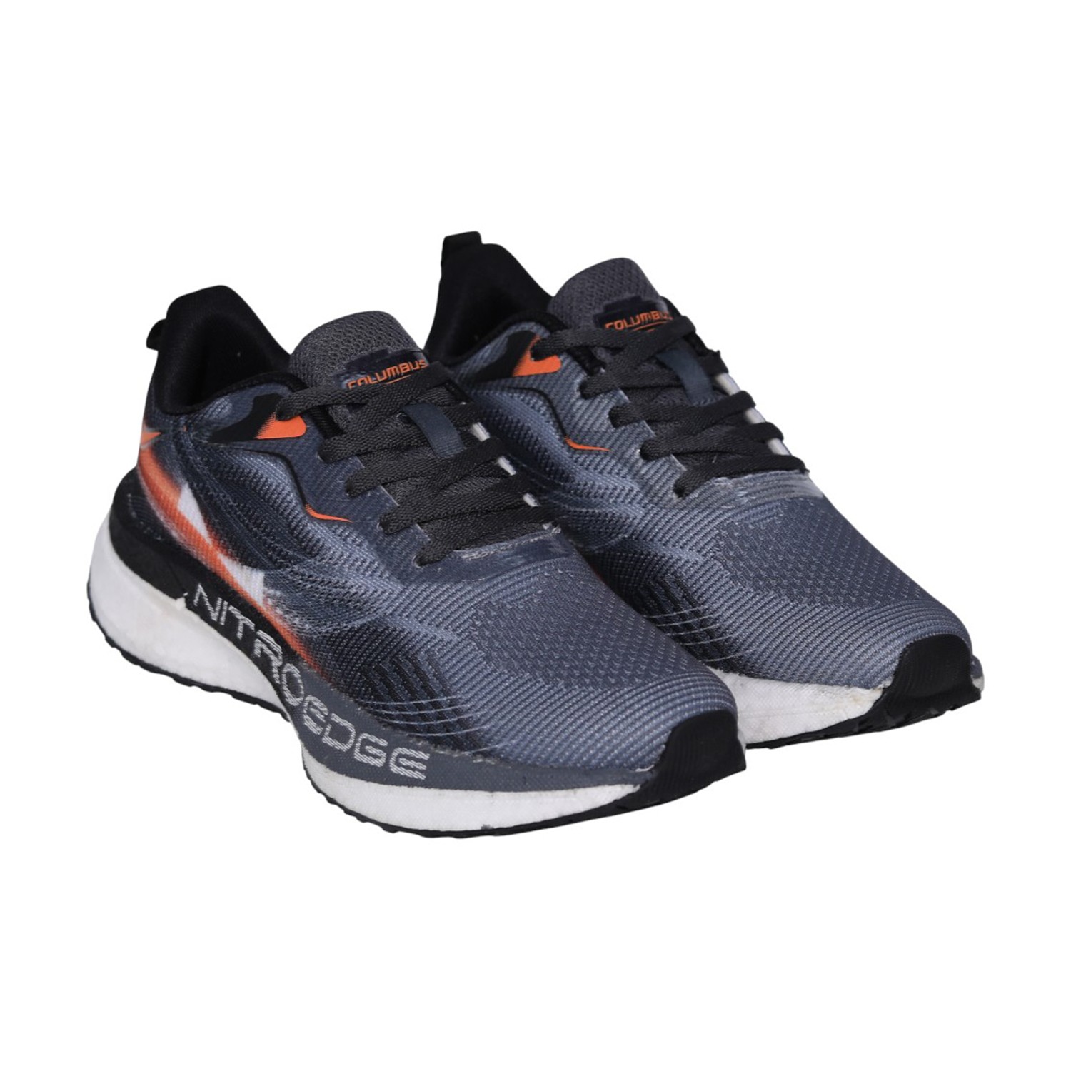 Men’s Nitro Edge Grey Orange Lace-Up Running Shoes
