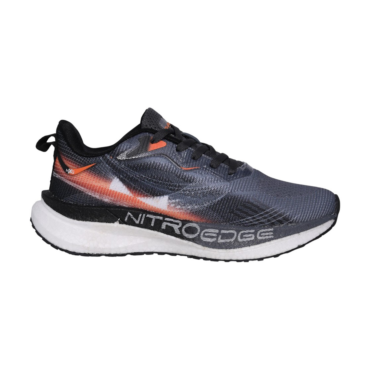 Men’s Nitro Edge Grey Orange Lace-Up Running Shoes