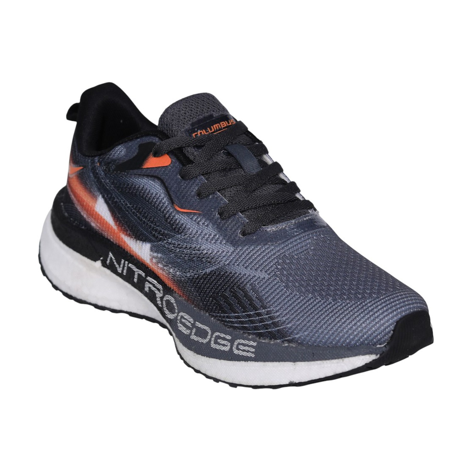 Men’s Nitro Edge Grey Orange Lace-Up Running Shoes