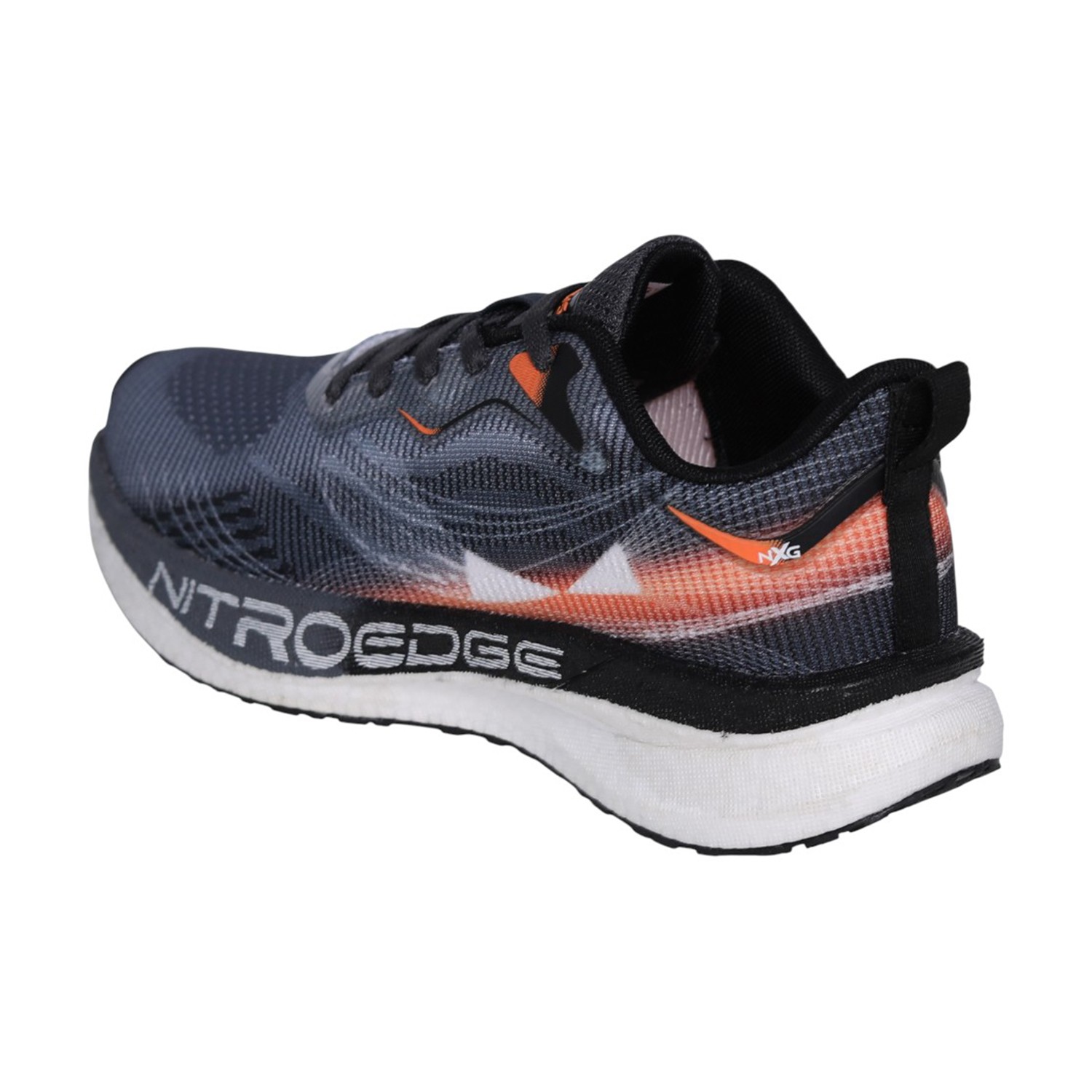 Men’s Nitro Edge Grey Orange Lace-Up Running Shoes