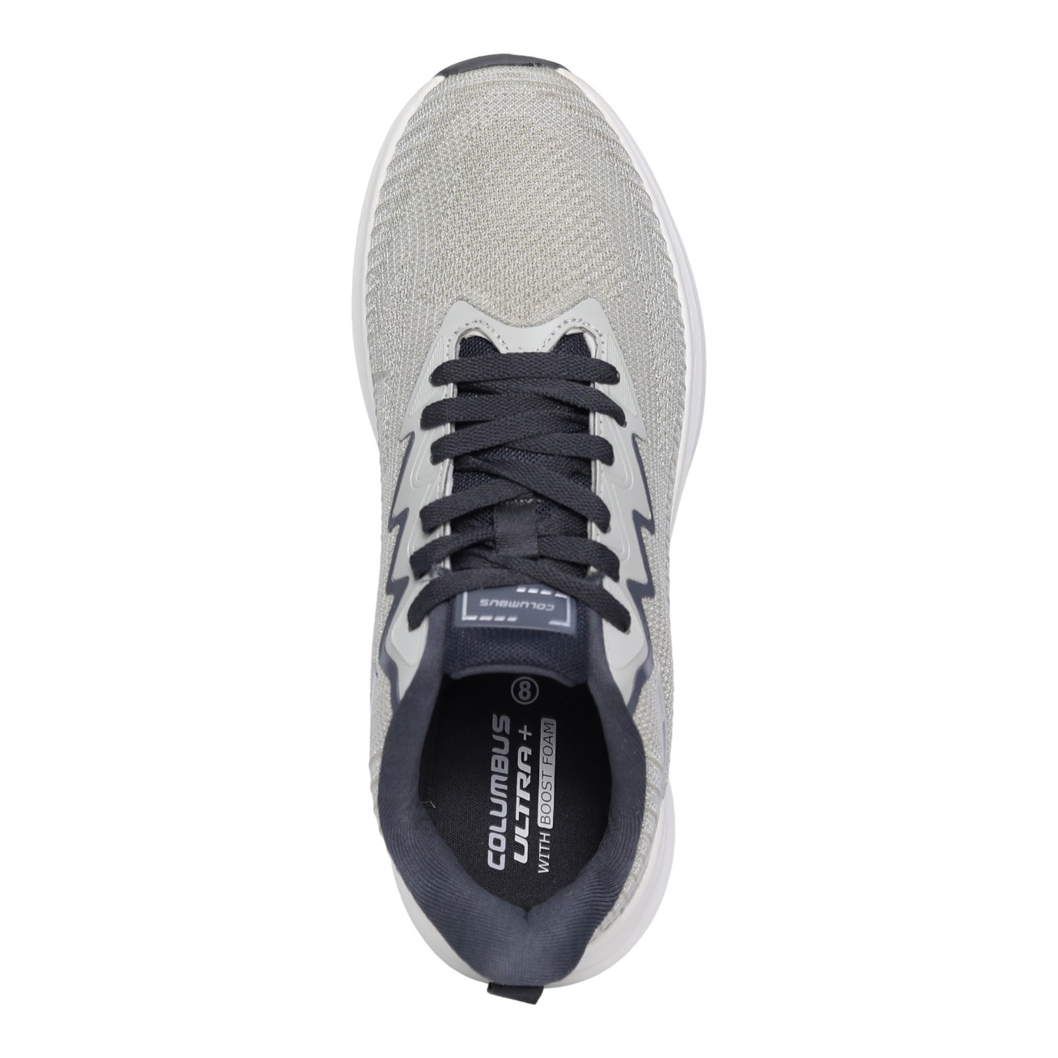 Men’s Light Grey Lace-Up Running Shoes
