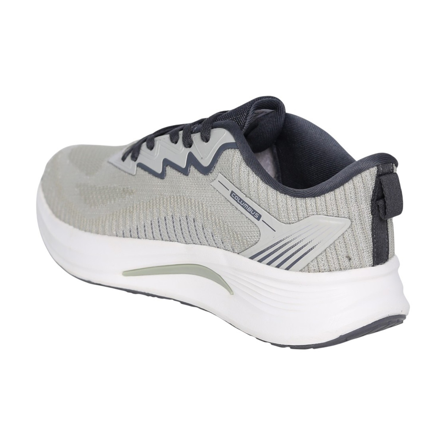 Men’s Light Grey Lace-Up Running Shoes