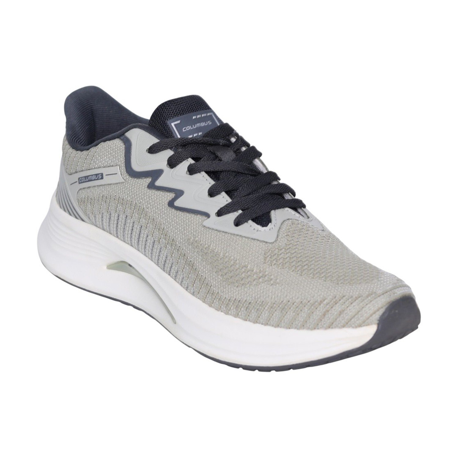Men’s Light Grey Lace-Up Running Shoes