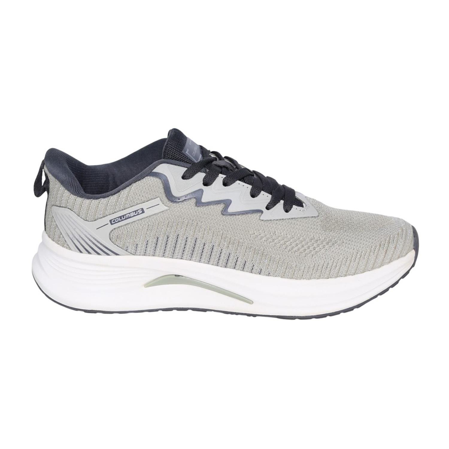Men’s Light Grey Lace-Up Running Shoes