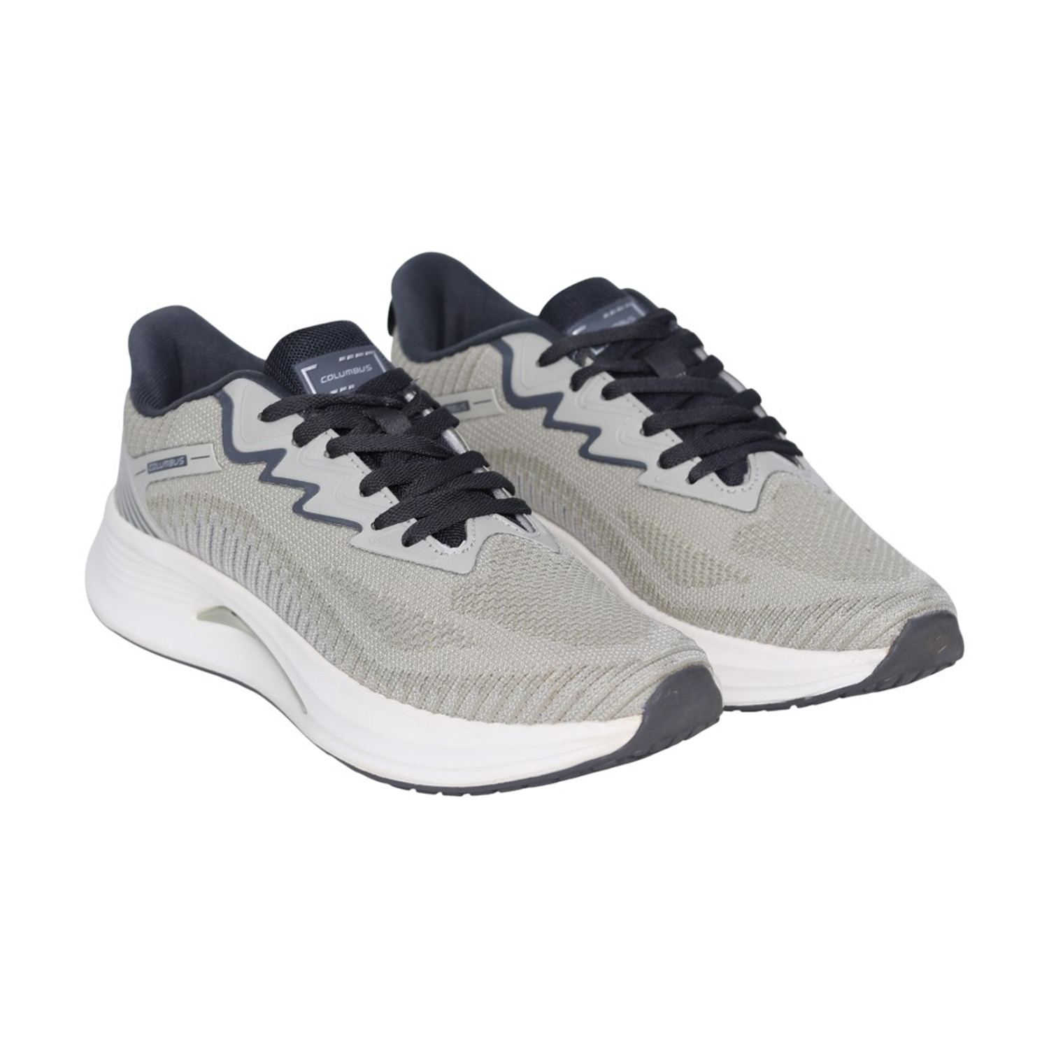 Men’s Light Grey Lace-Up Running Shoes