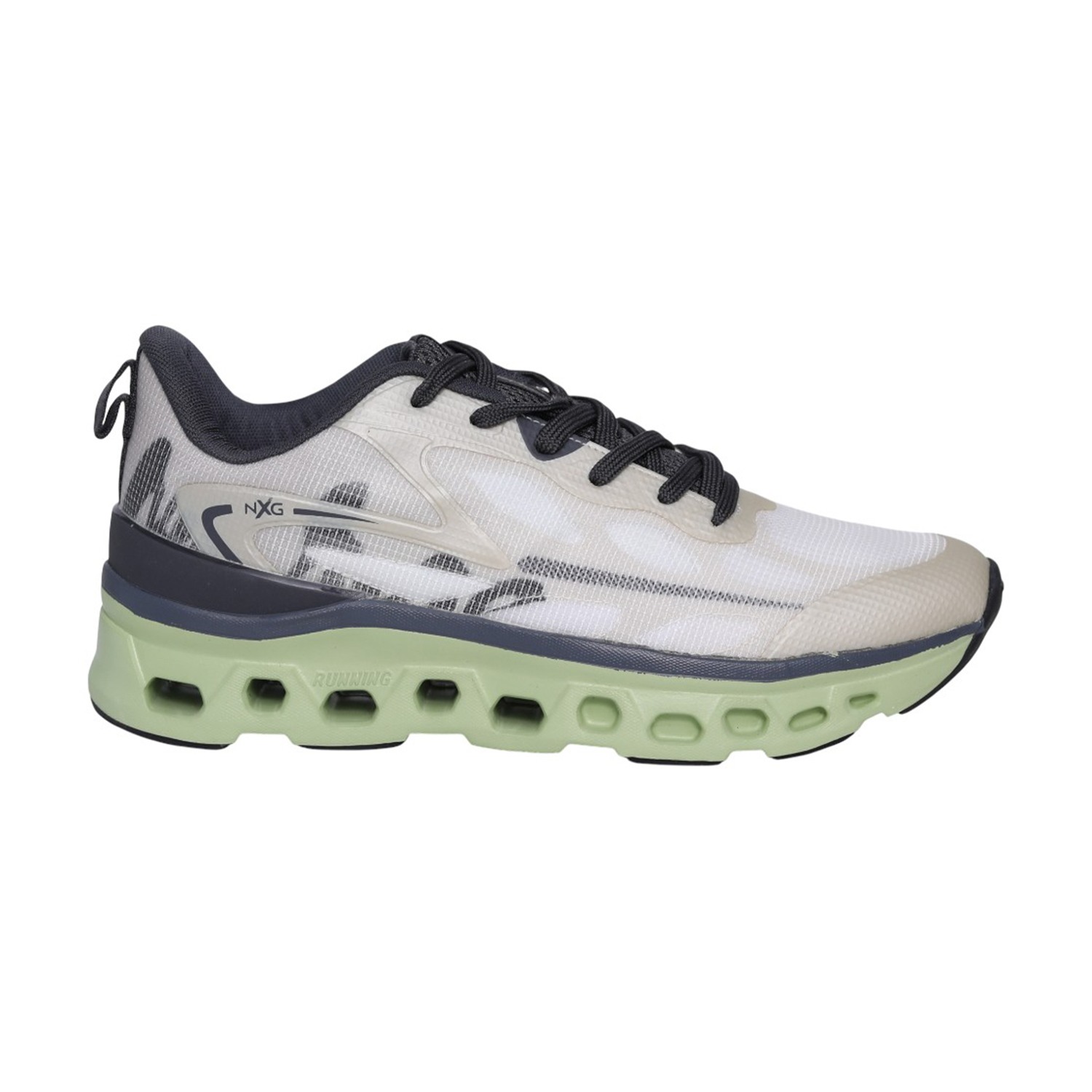 Columbus | Men’s NXG White & Green Lace-Up Running Shoes|2