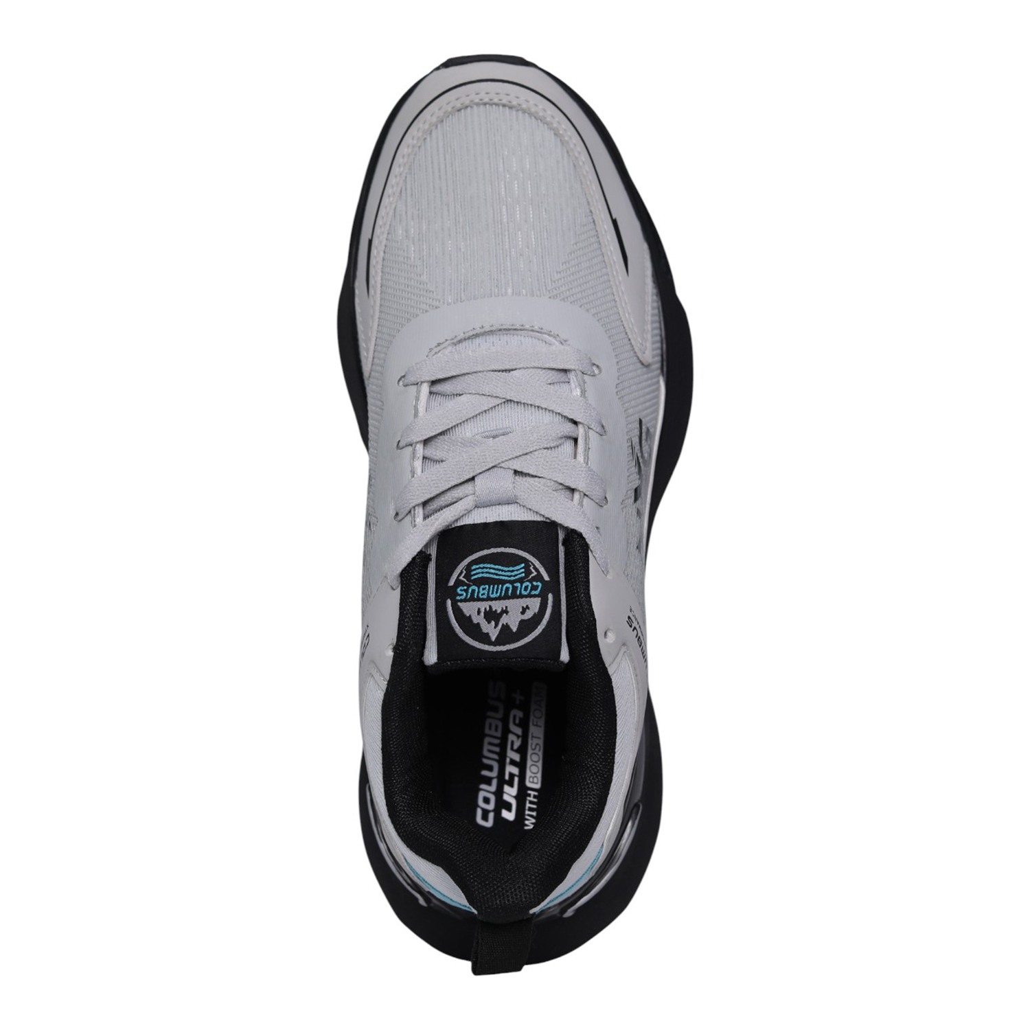 Men’s Grey Aqua Lace-Up Sports Running Shoes