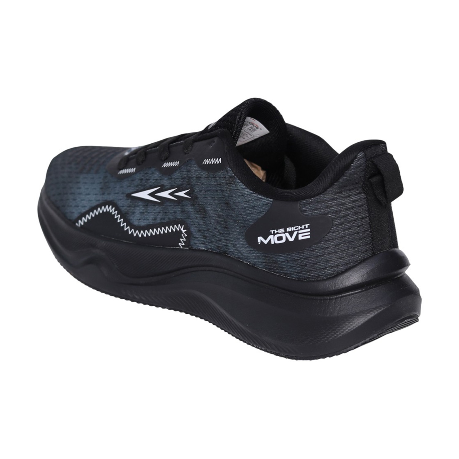 Men’s Black White Lace-Up Running Shoes