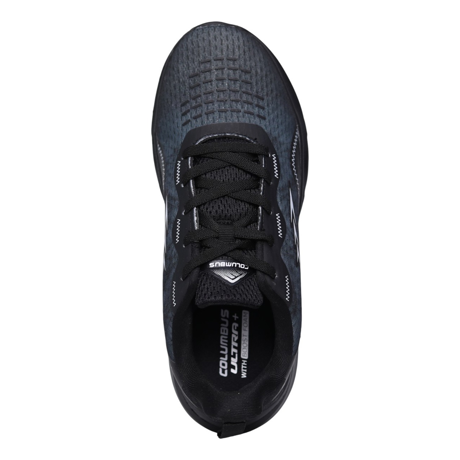 Men’s Black White Lace-Up Running Shoes