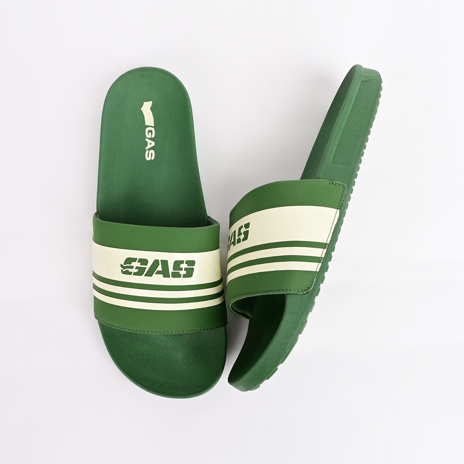 GAS | Men PulseAir Green White Sliders|6