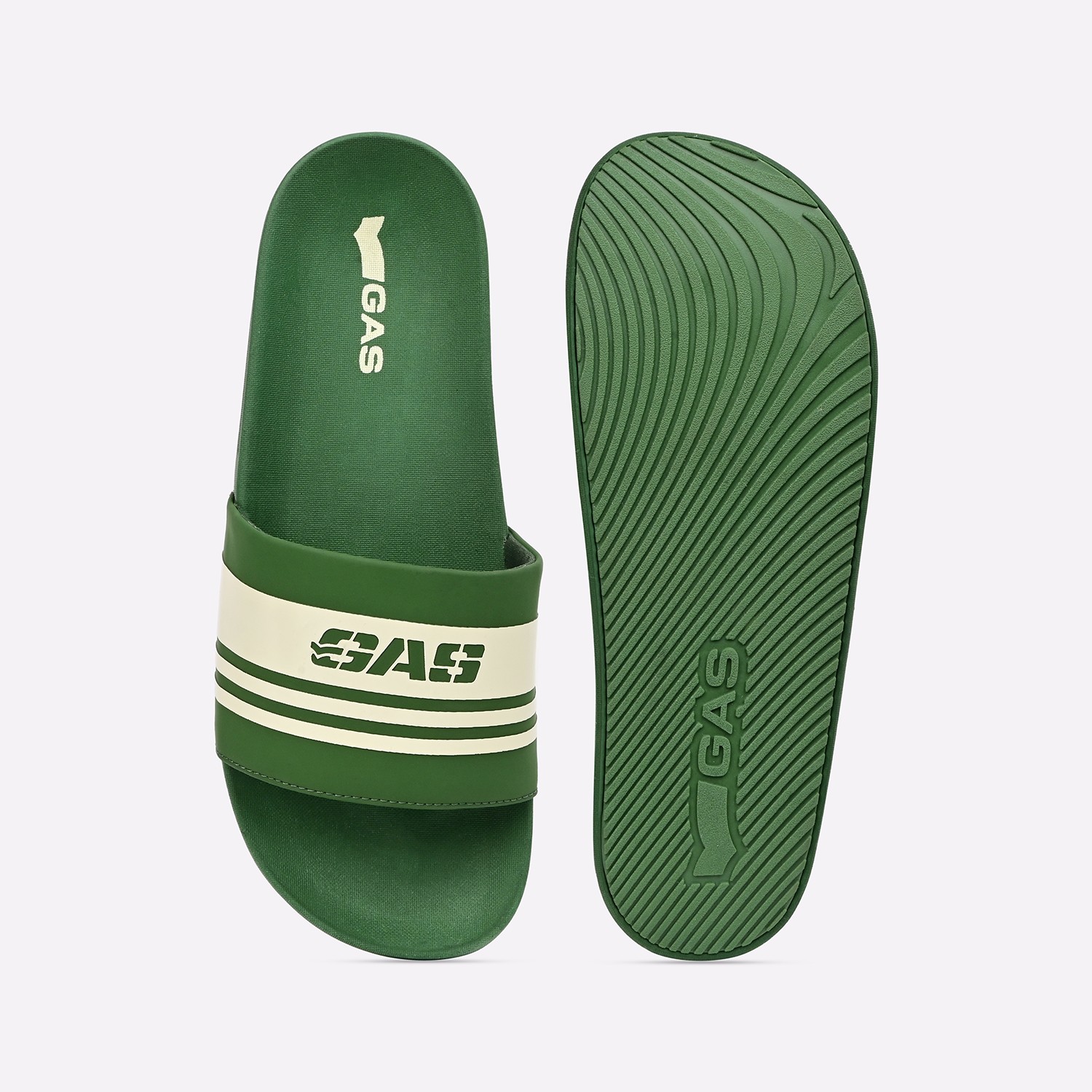 GAS | Men PulseAir Green White Sliders|2