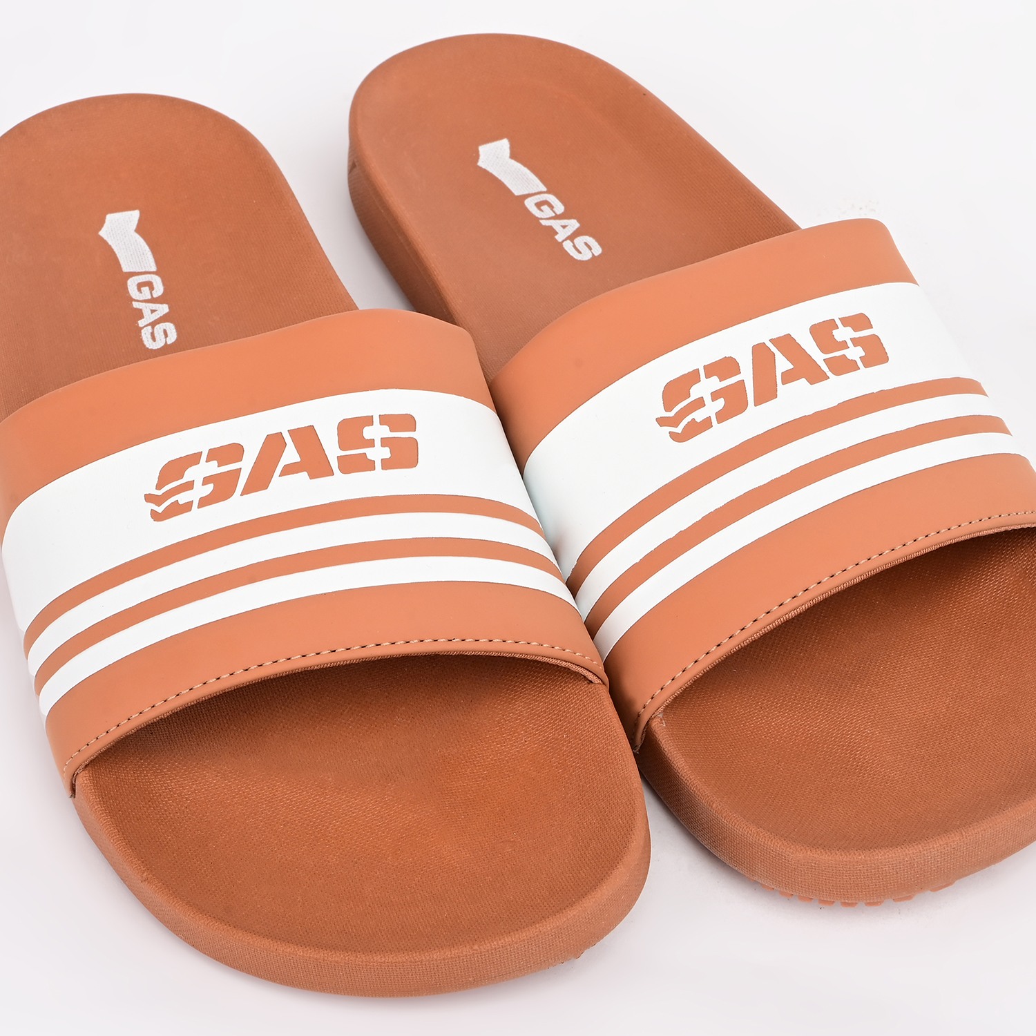 GAS | Men PulseAir Tan White Sliders|5