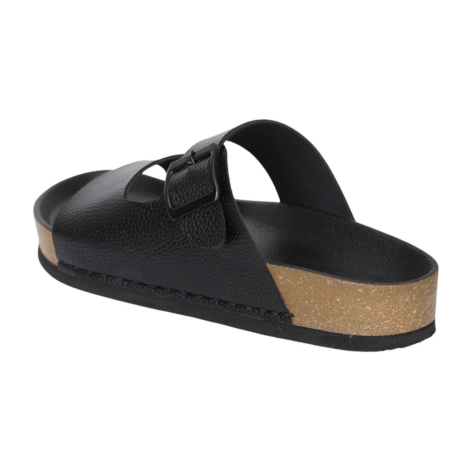 Men Black TerraCork Buckle Slides