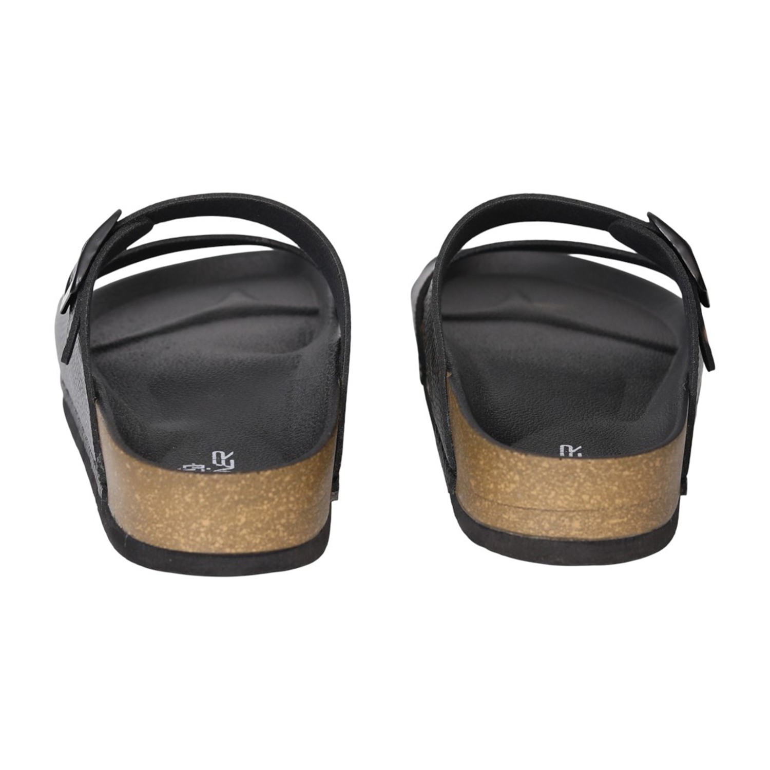 Men Black TerraCork Buckle Slides