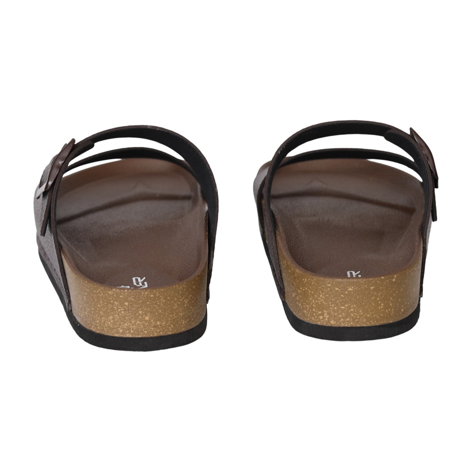Men Brown TerraCork Buckle Slides