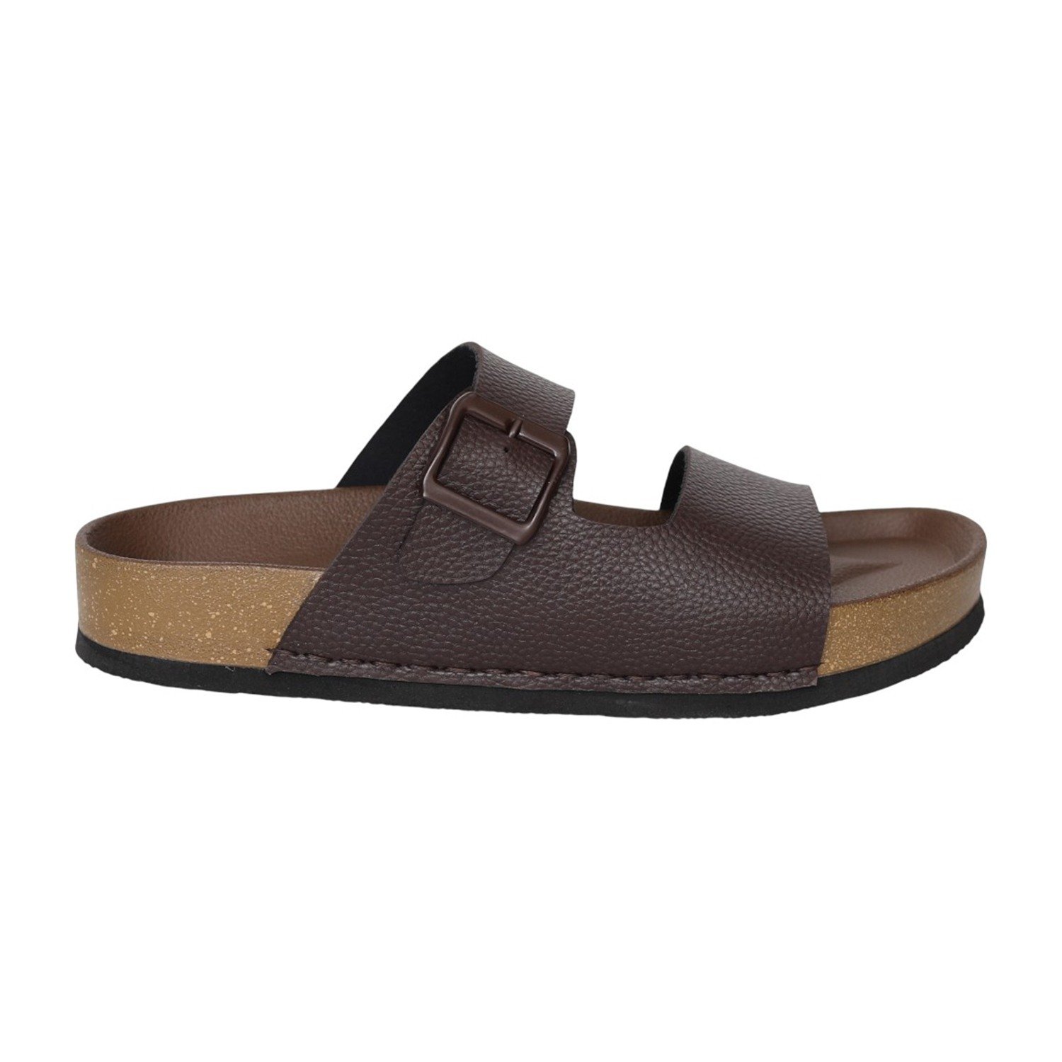 Men Brown TerraCork Buckle Slides