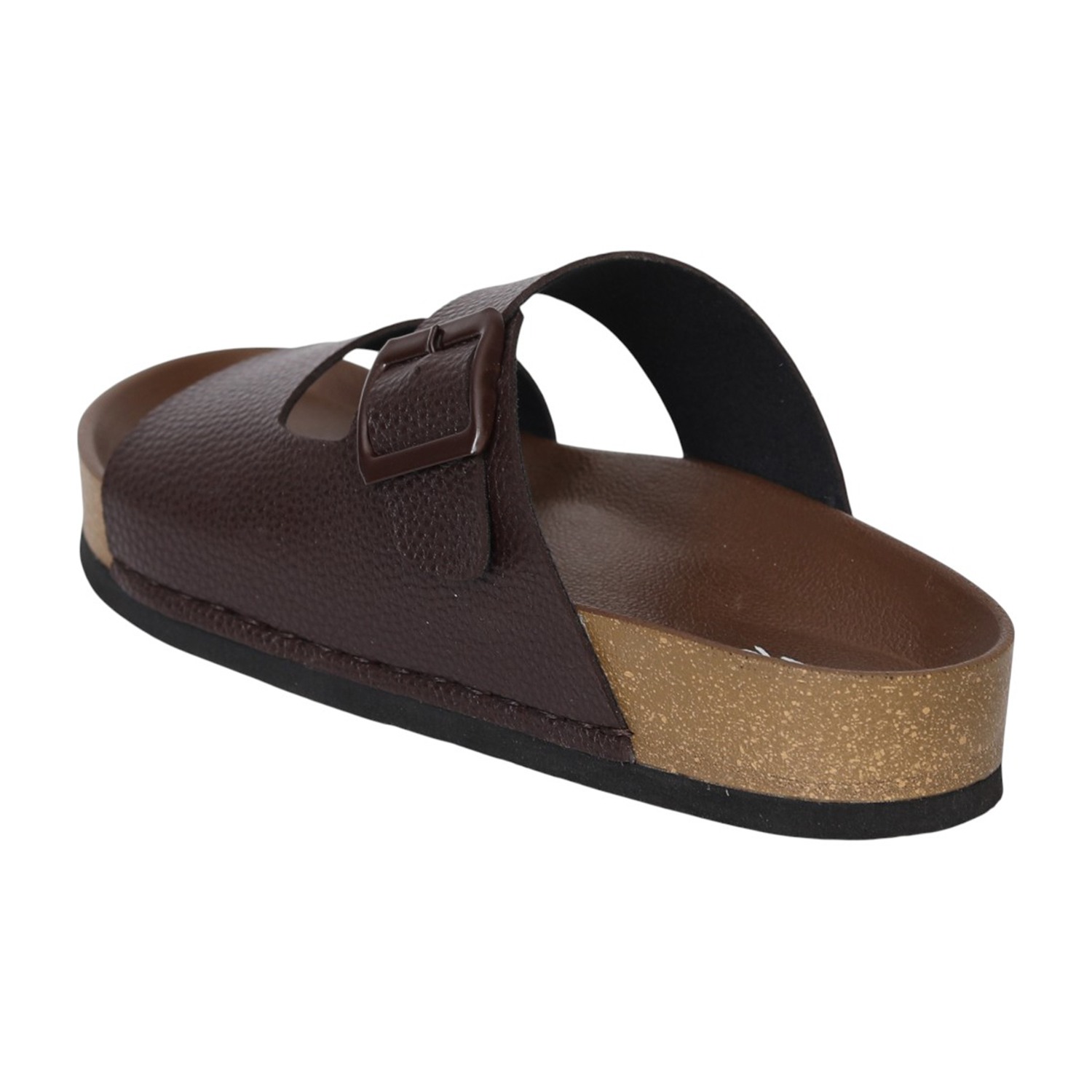 Men Brown TerraCork Buckle Slides