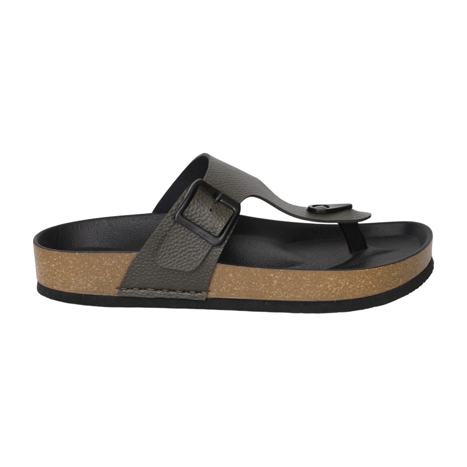 Men Olive DuneCork Thong Slides