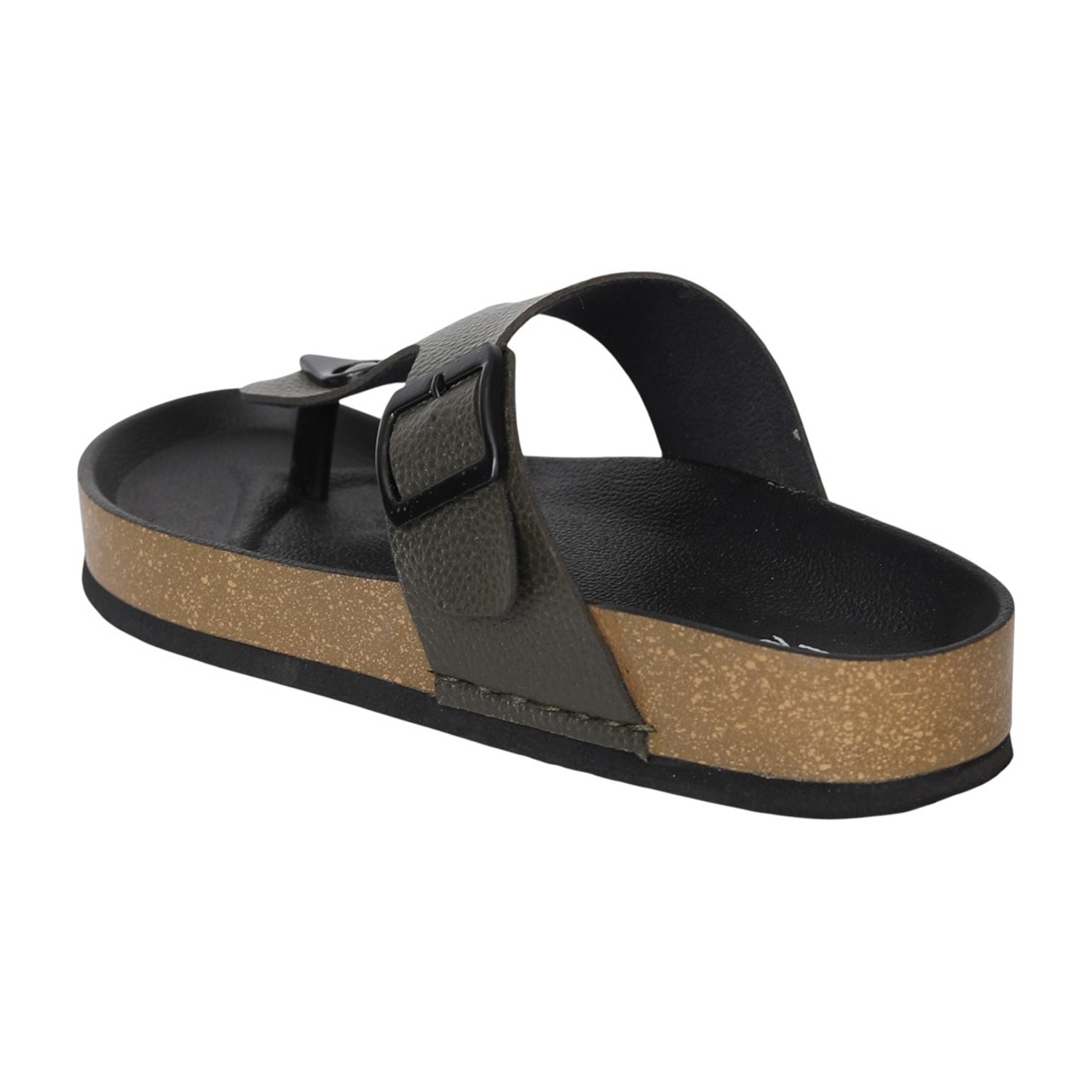 Men Olive DuneCork Thong Slides