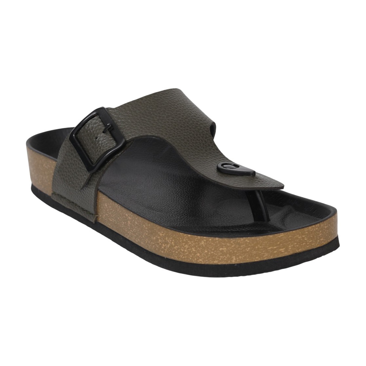 Men Olive DuneCork Thong Slides
