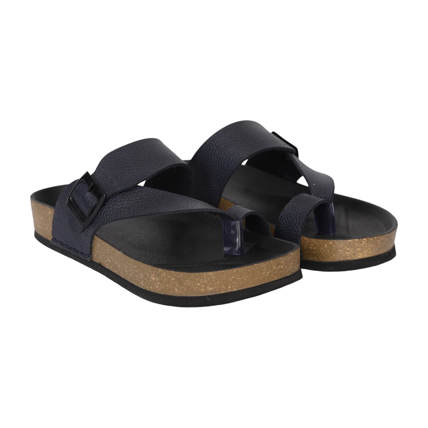 Men Navy Blue FormCork Thong Slides