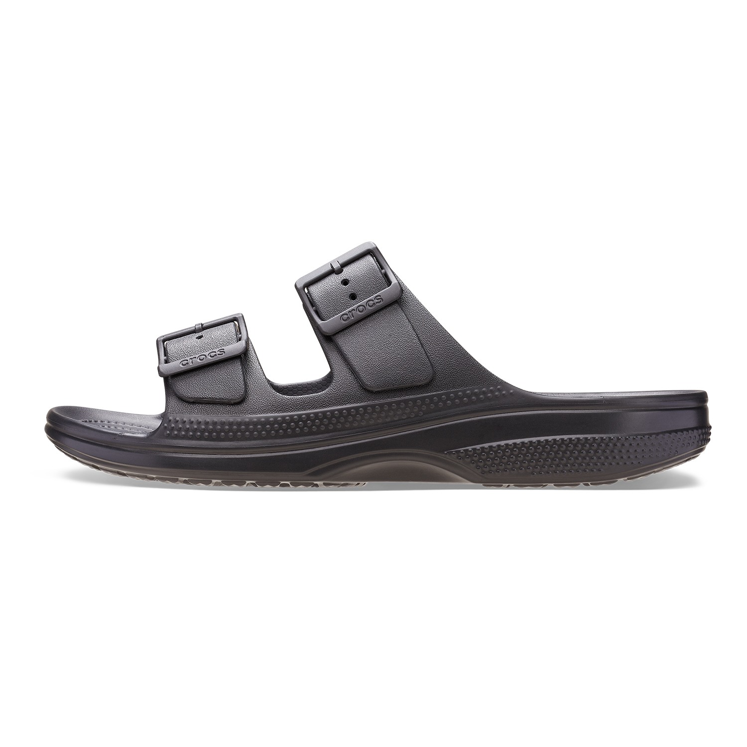Classic Dual-Buckle Comfort Slides – Black