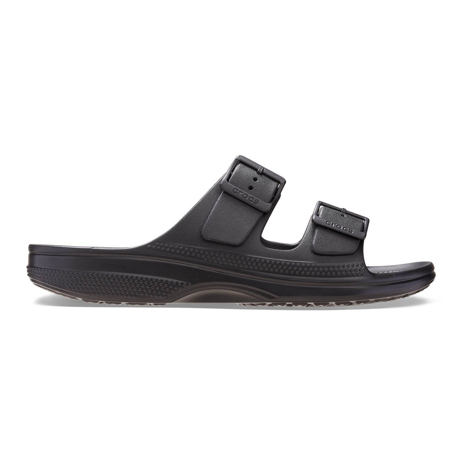 Classic Dual-Buckle Comfort Slides – Black