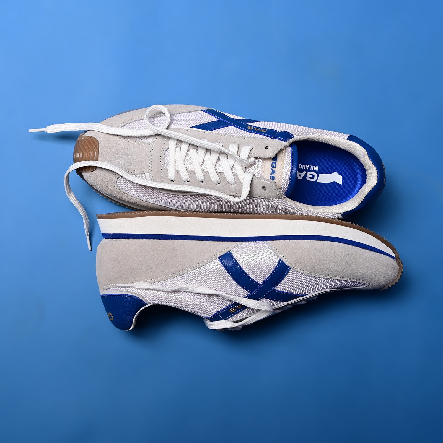 GAS Men VaultMode White Blue Sneakers