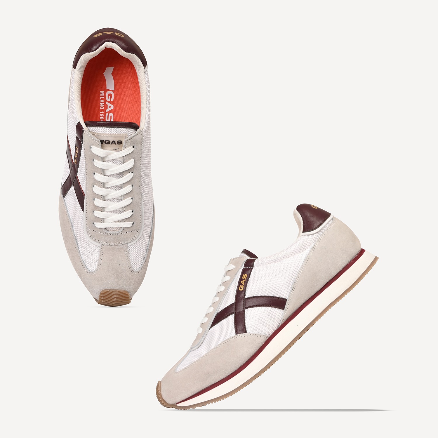 GAS | GAS Men VaultMode White Red Sneakers|1