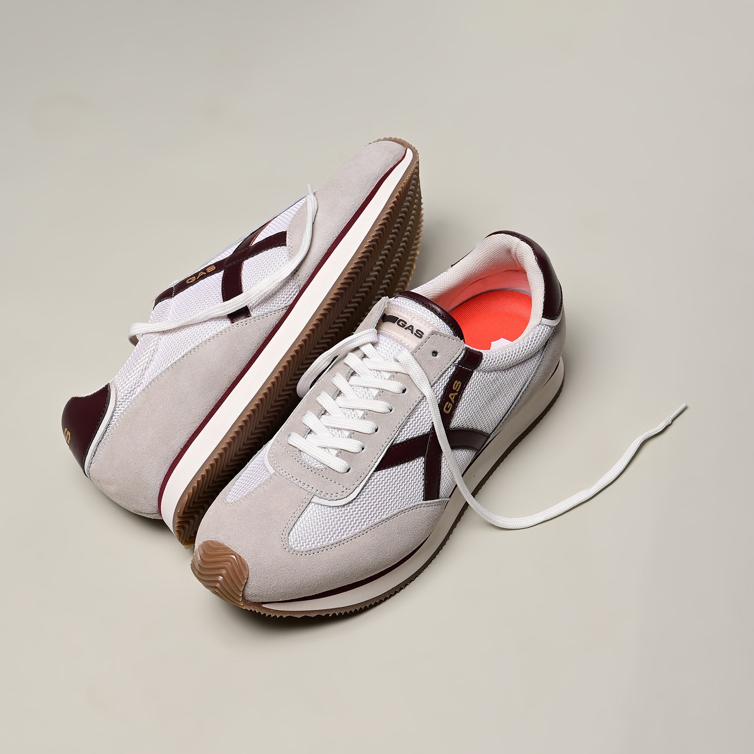 GAS | GAS Men VaultMode White Red Sneakers|0