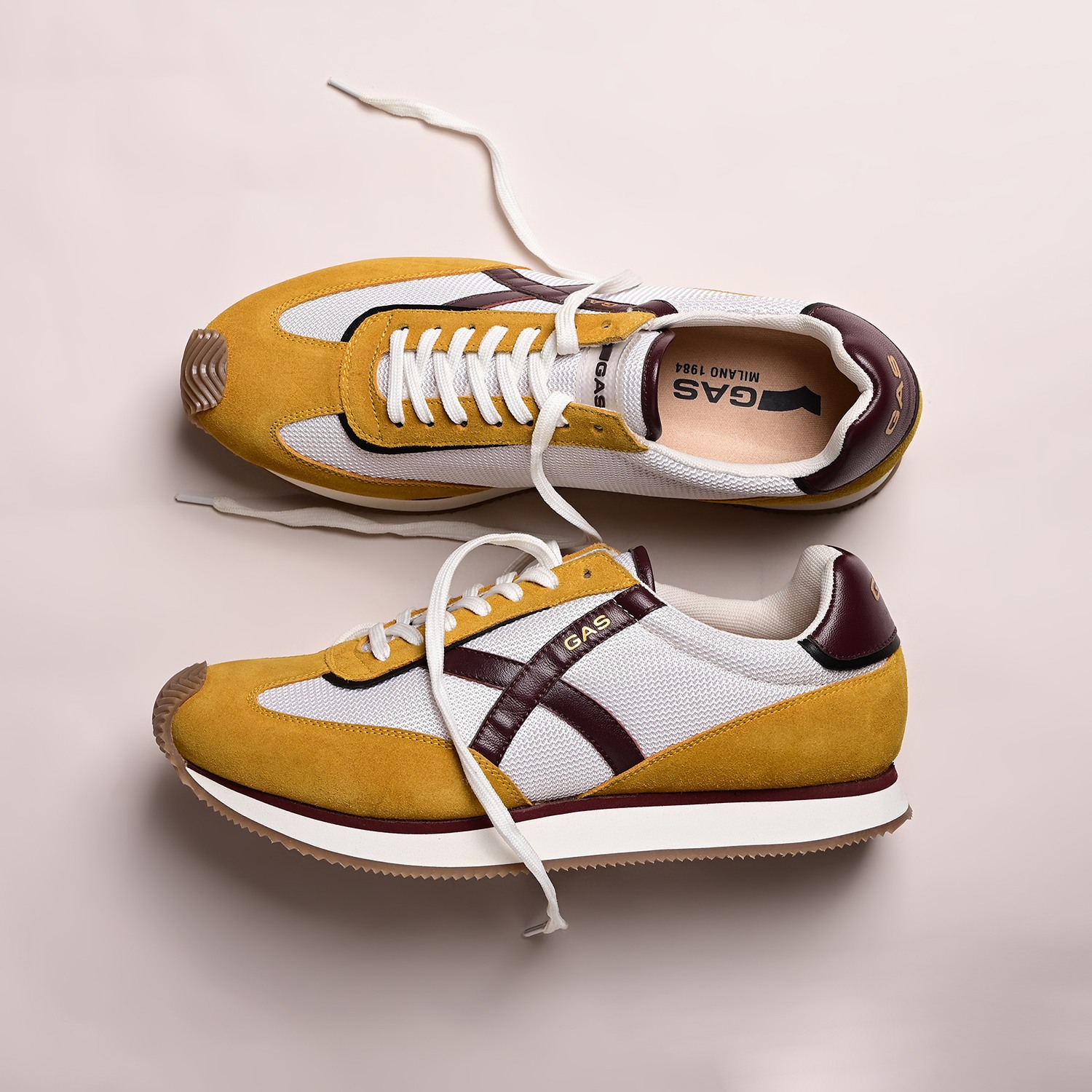 GAS Men VaultMode Yellow Red Sneakers