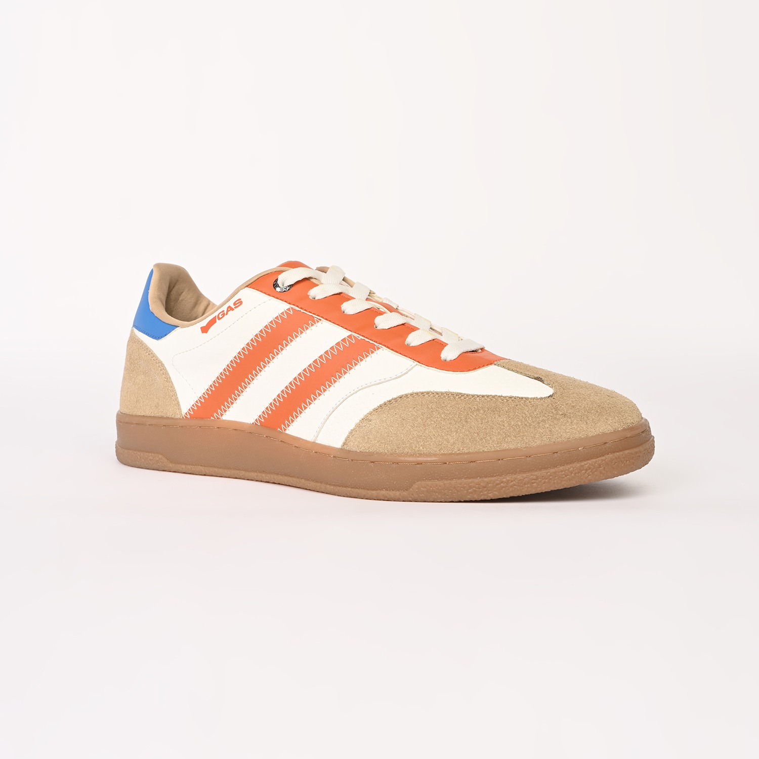 GAS | Men Vertigo White Orange Sneakers|2