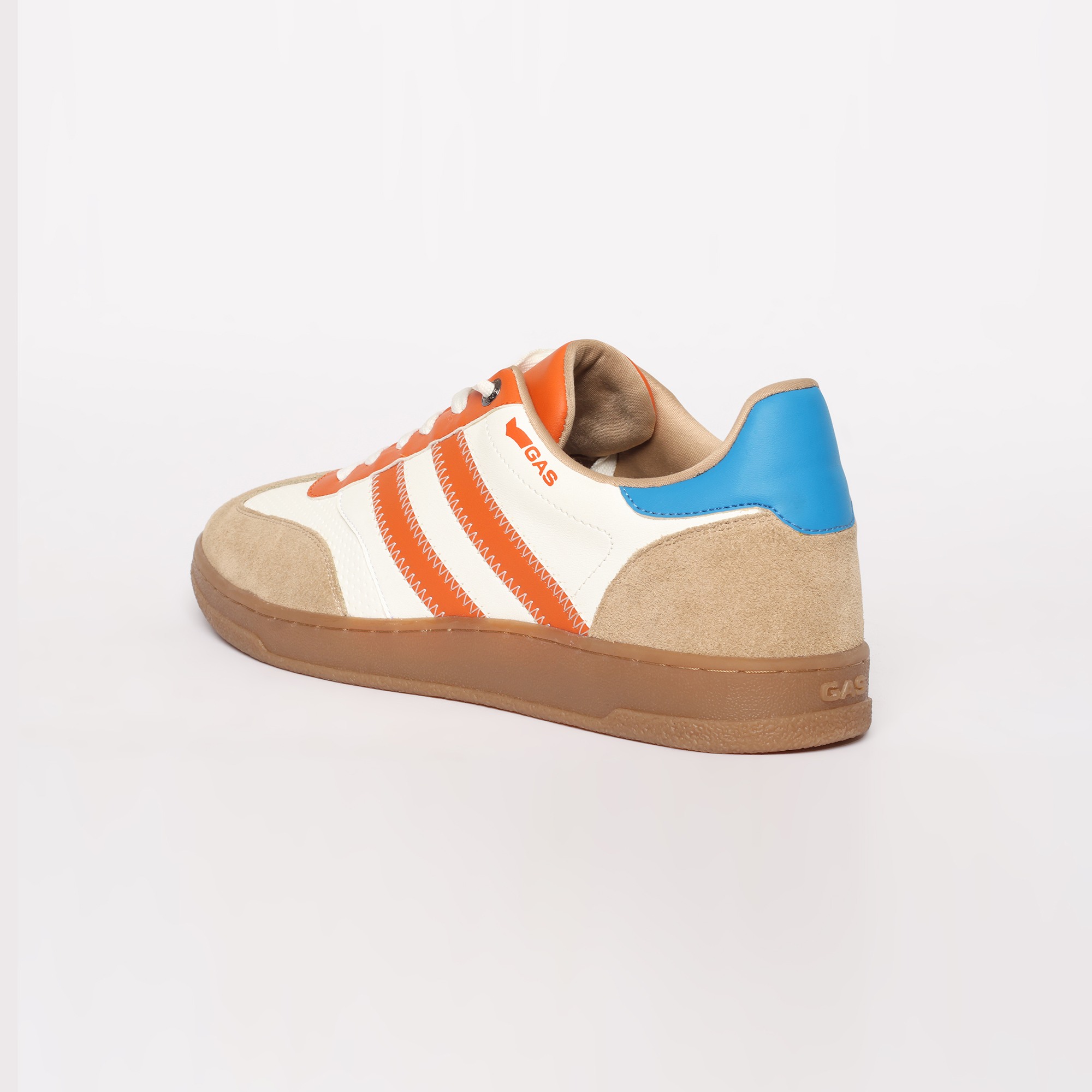 GAS | Men Vertigo White Orange Sneakers|6