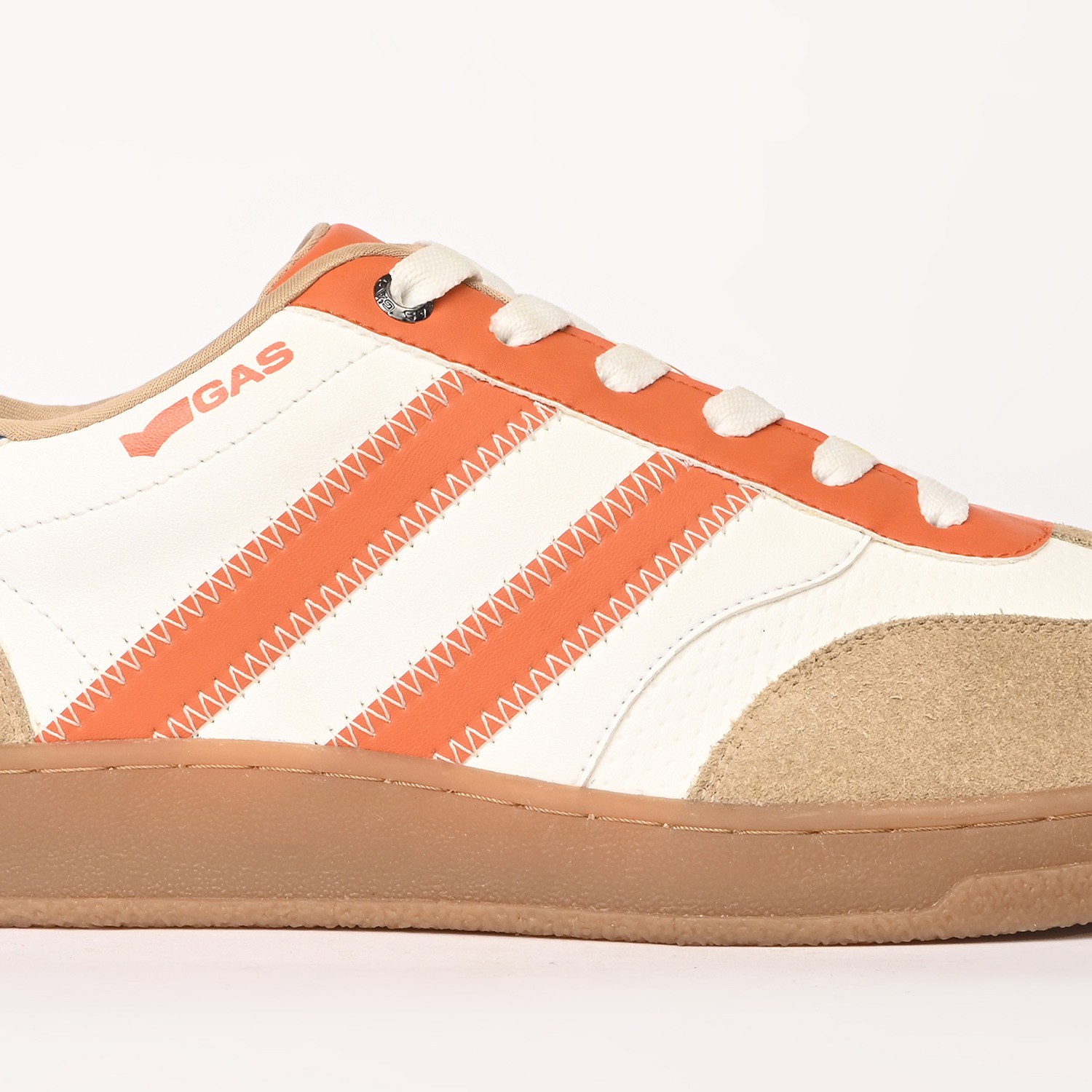 GAS | Men Vertigo White Orange Sneakers|1