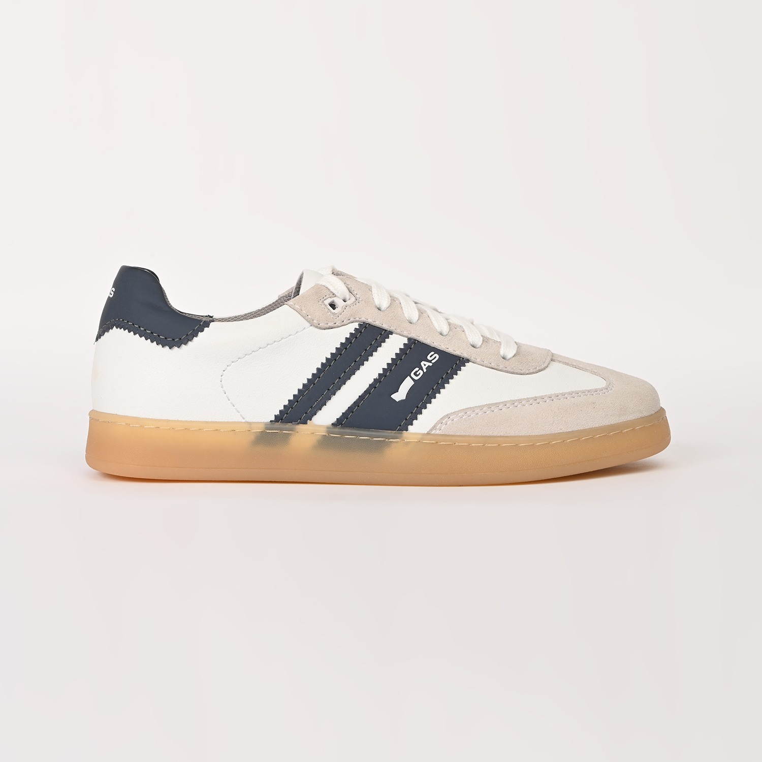 GAS | Men Sienna Stride White Navy Casual Sneakers|1