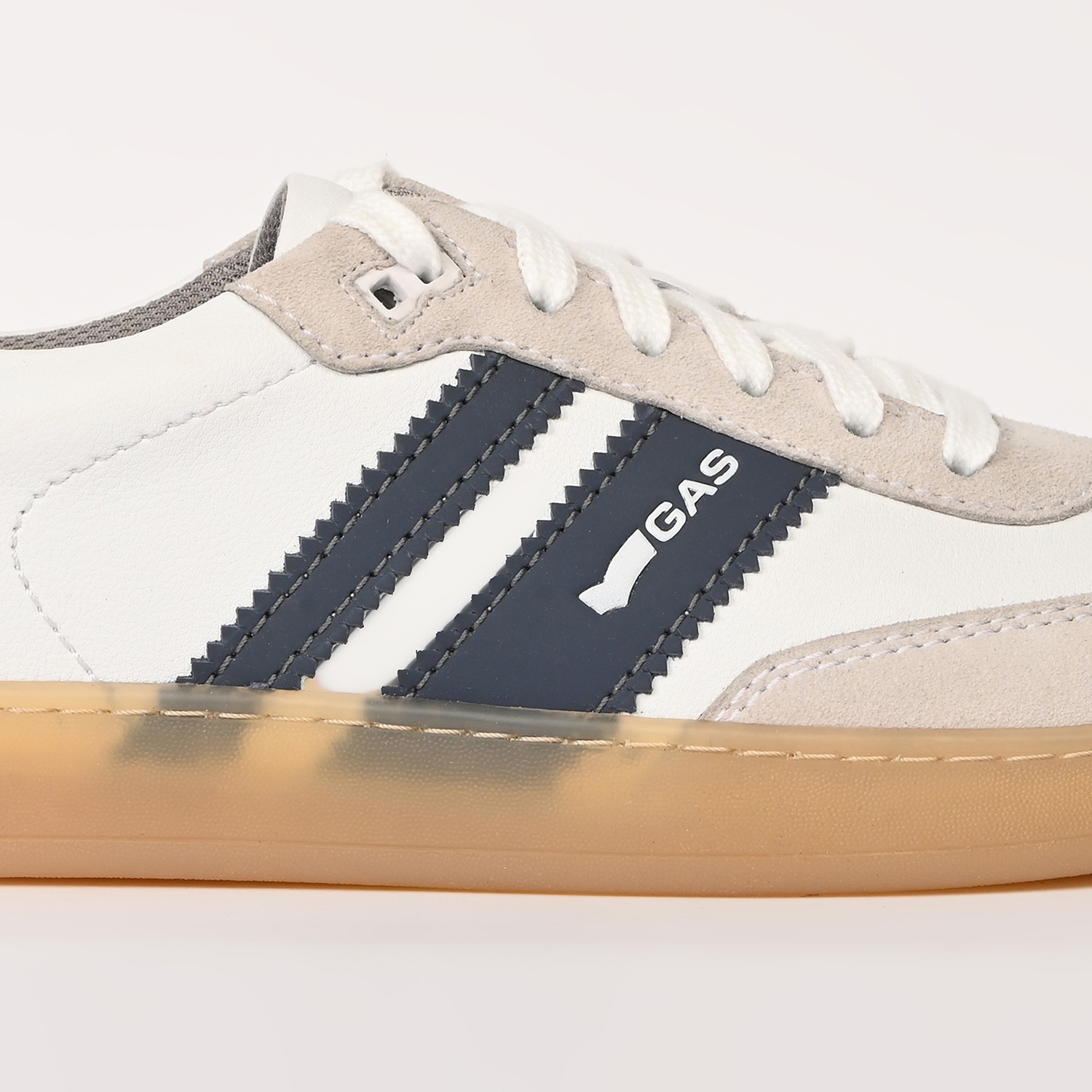 GAS | Men Sienna Stride White Navy Casual Sneakers|2