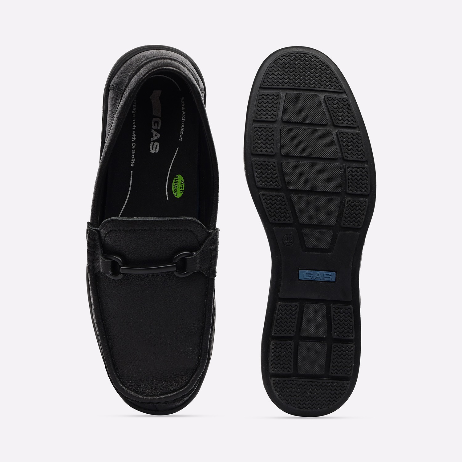 GAS | GAS Men StrideNoir Black Loafers|5