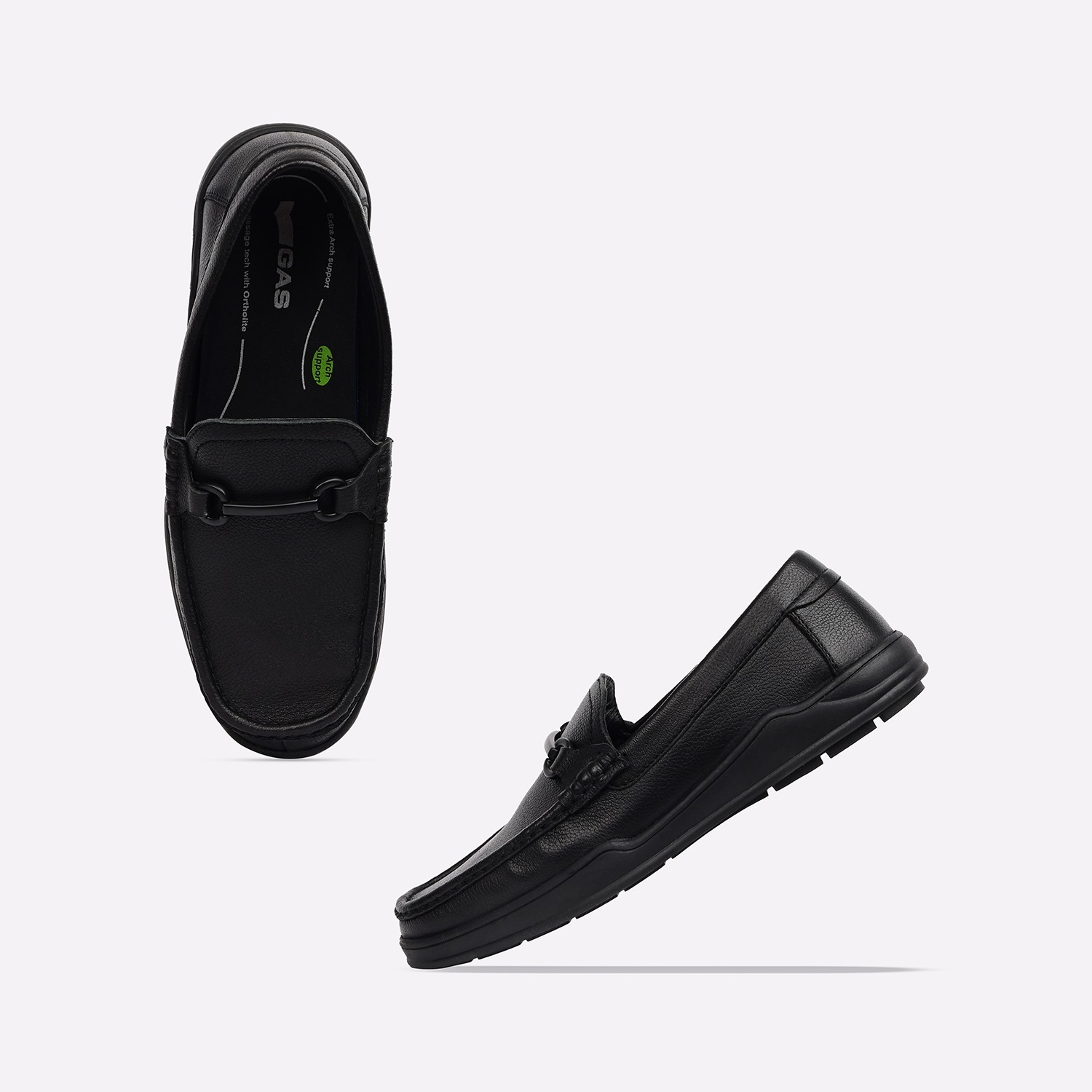 GAS | GAS Men StrideNoir Black Loafers|3