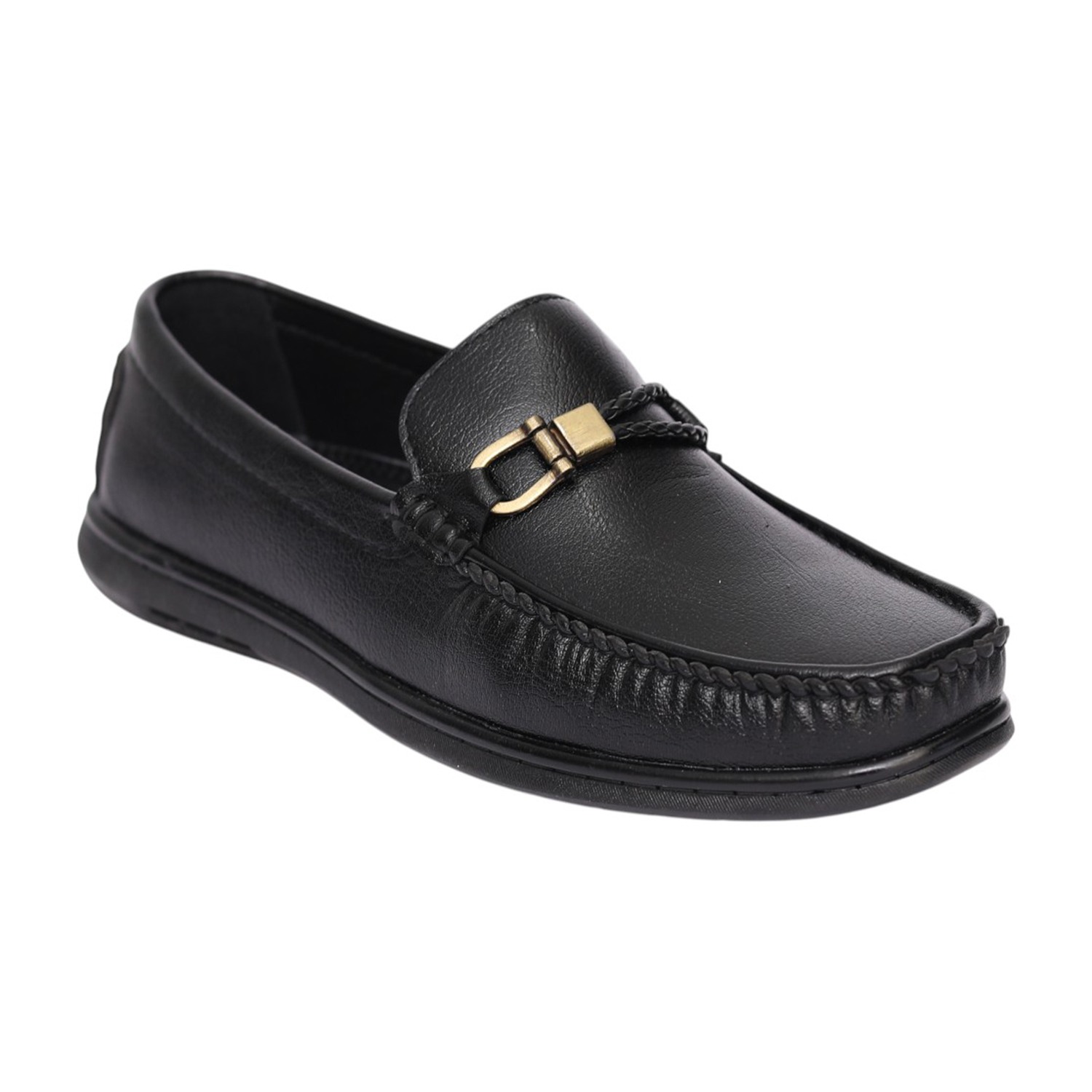 Men Black Monarch Horsebit Loafers