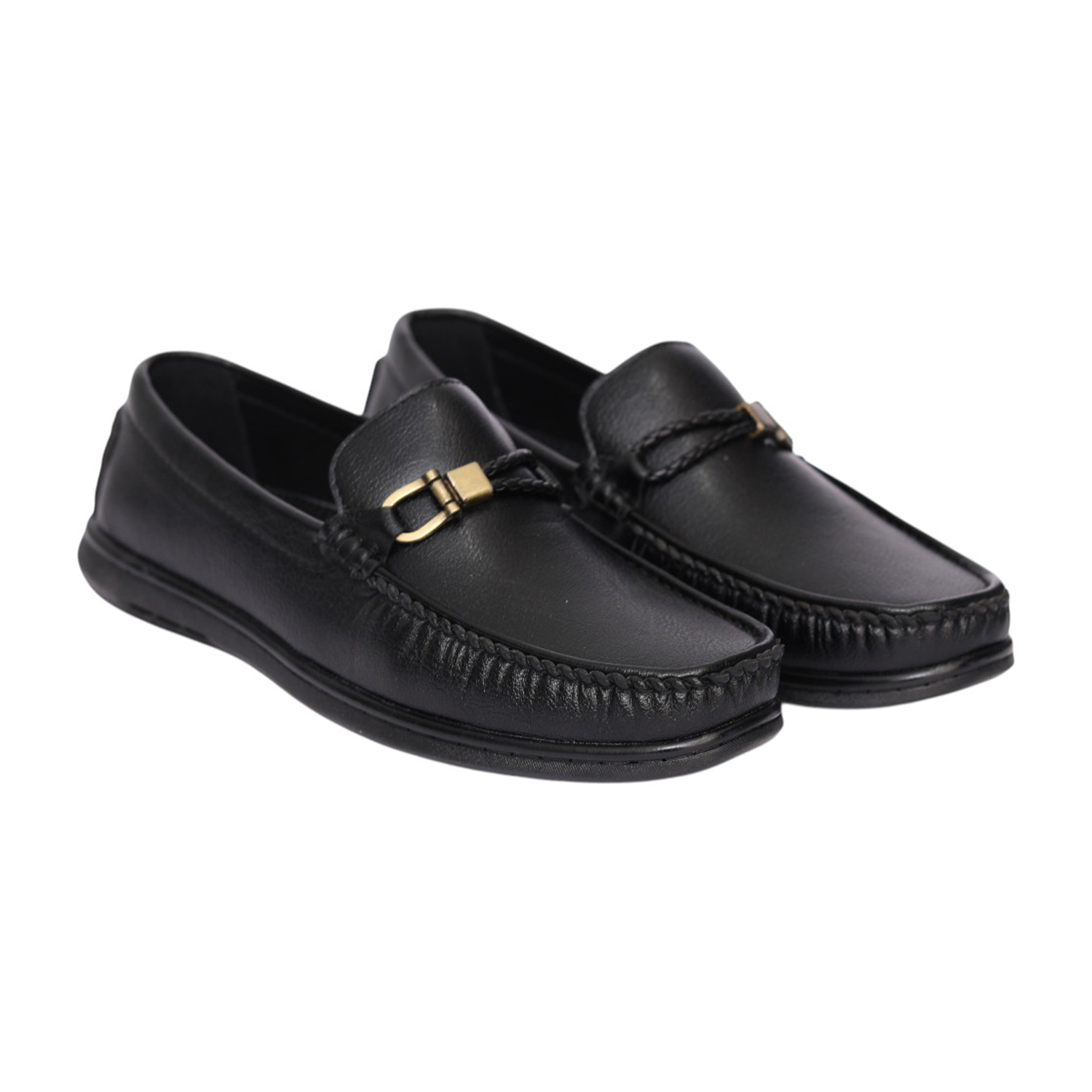 Men Black Monarch Horsebit Loafers