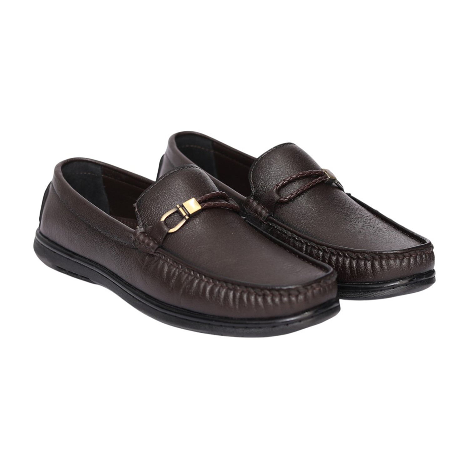 Men Brown Monarch Horsebit Loafers