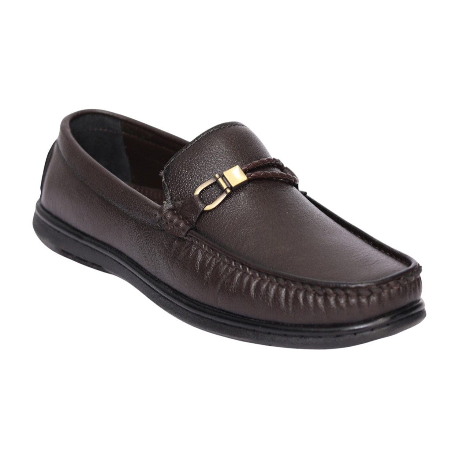 Men Brown Monarch Horsebit Loafers