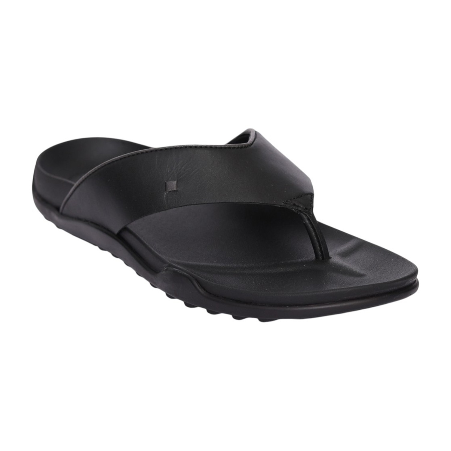 Men Black Comfort Thong Sandals