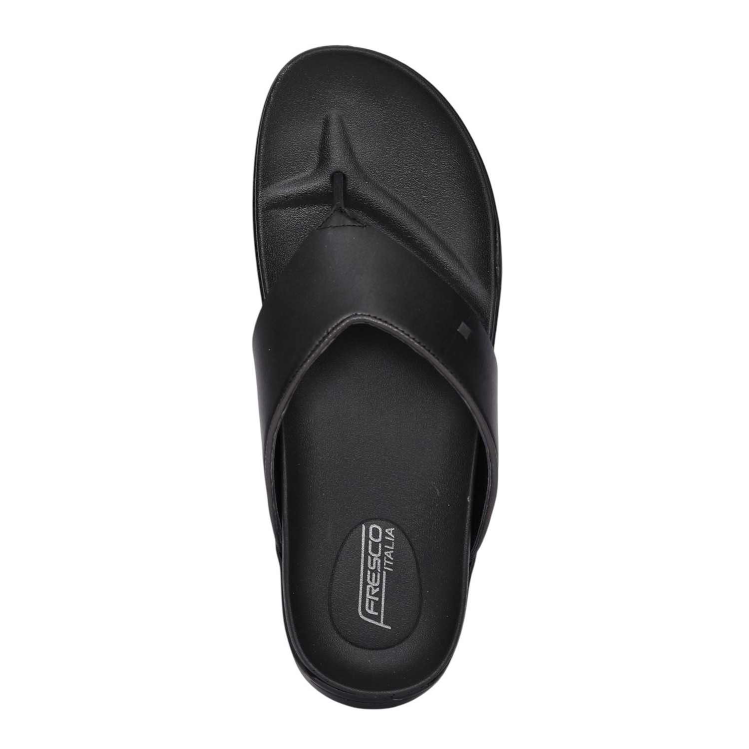 Men Black Comfort Thong Sandals